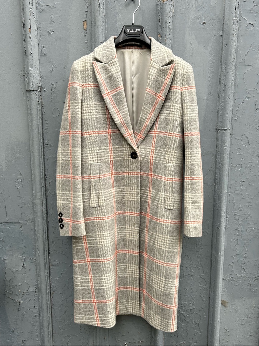 Tiger of Sweden Aloe Grey Plaid Wool Jacket, size 34 (approx US 6)